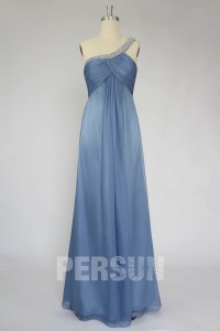 robe-de-bleu longue-Soirée-gris-ASYMETRIQUE